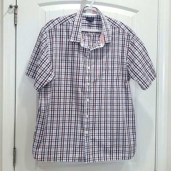Van Heusen Mens casual button down short sleeve Plaid Size XXL - Picture 1 of 6